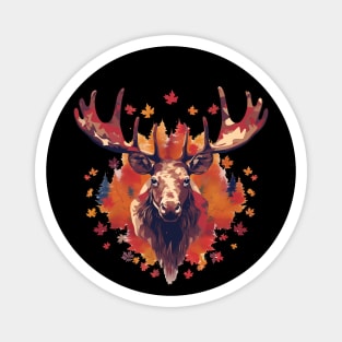 Moose with Maple leafs Canada Magnet